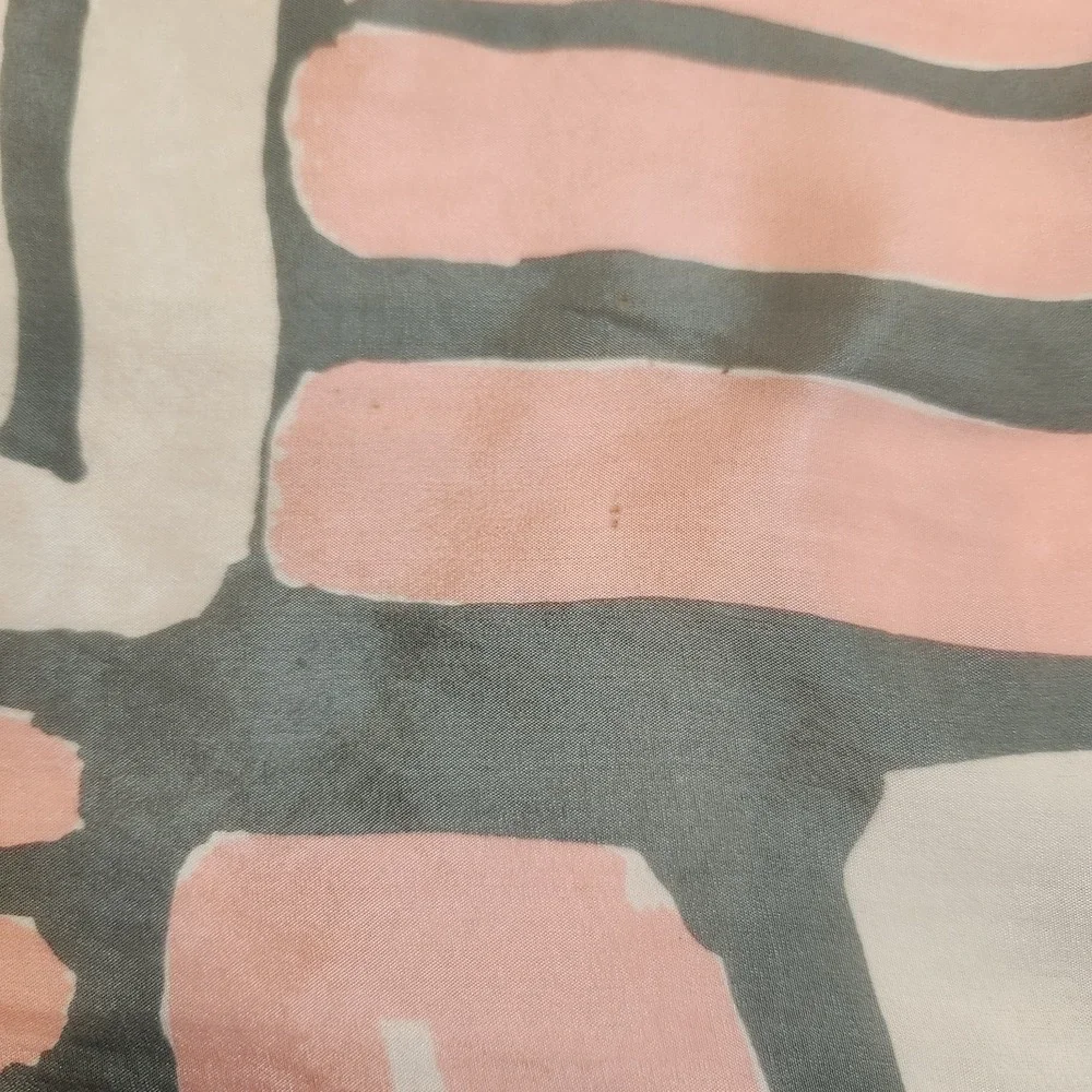 Vintage Vera Neumann Silk Scarf Pink Geometric Abstract Block Art 1950 1960